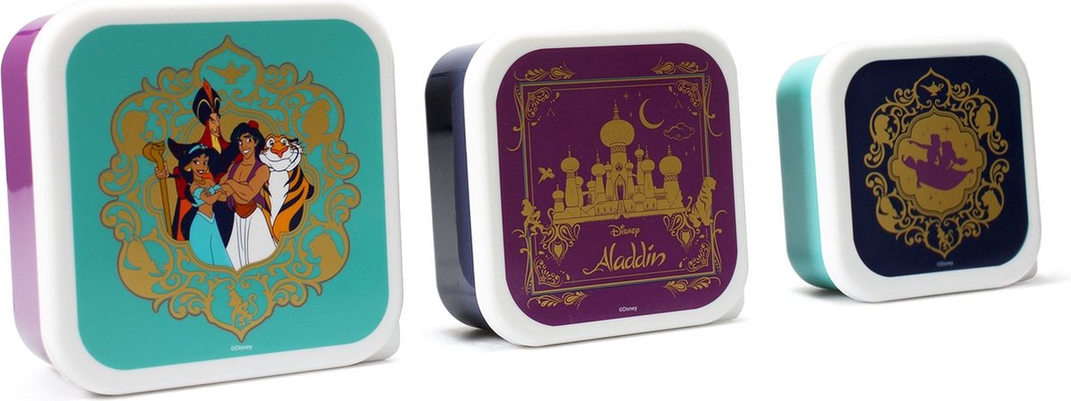 Half moon bay disney - juego de tres cajas de snacks de aladdin