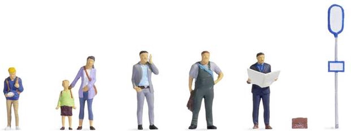 Noch 36246 n bij de bushalte figuren kant-en-klaar model