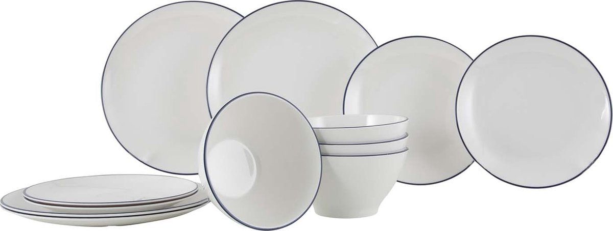 Gimex - linea linea - stoviglie - blu - 12 pezzi