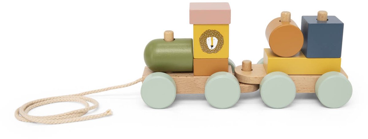 Trixie mini tren de animales de madera – 18m+ – Madera FSC - bonito como regalo de cumpleaños