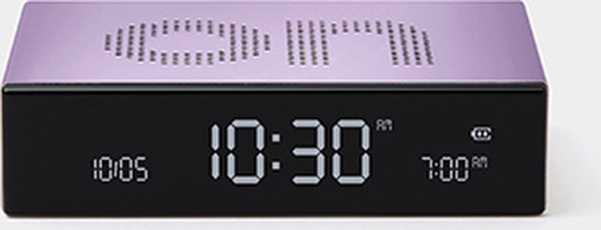 Lexon flip premium despertador digital encendido apagado - violeta