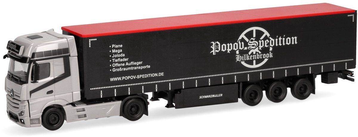 Herpa mercedes benz actros l g. g.sz. popov spedition