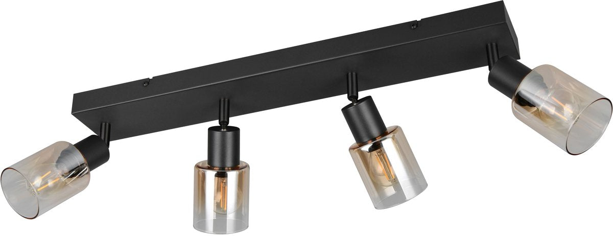 Rl live your light reality cadiz - spot - zwart mat - excl. 4x e14 4 w - plafondbevestiging