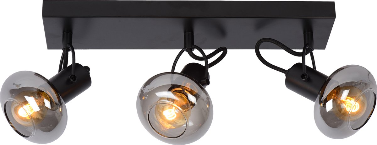 Lucide madee - faretto da soffitto (lampada da soffitto) - 3xe14 - nero