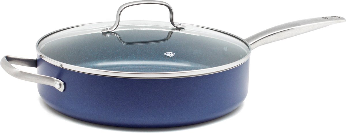 Sartén Blue Diamond - con tapa - 28 cm - azul - inducción - antiadherente - sin pfas