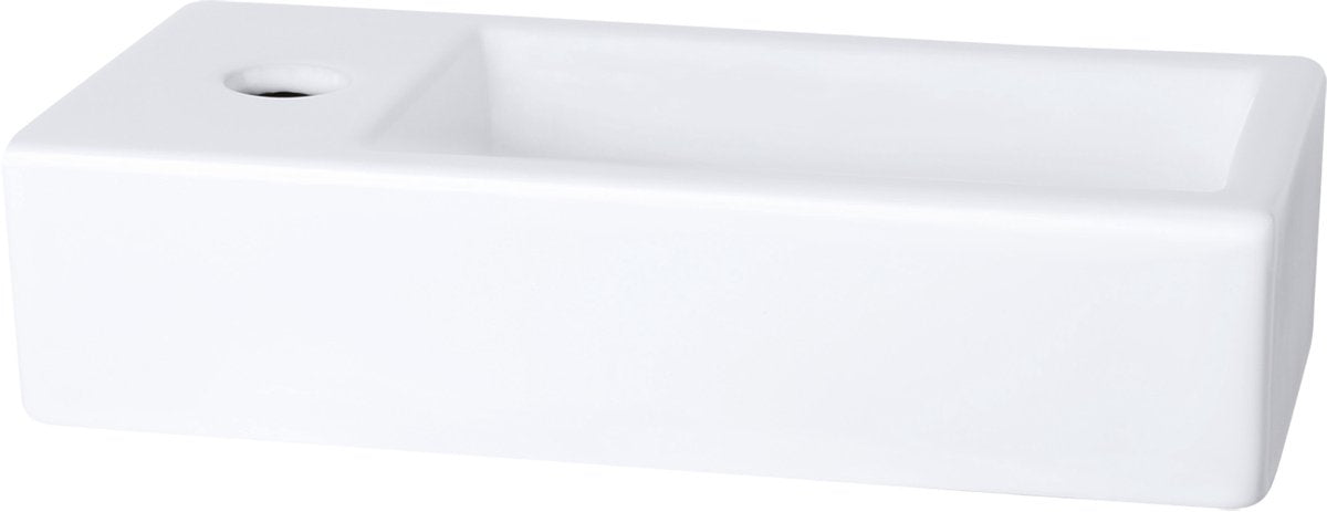 Fuente Differnz helios - izquierda - 37,5 x 18,5 x 9 cm - cerámica - blanco