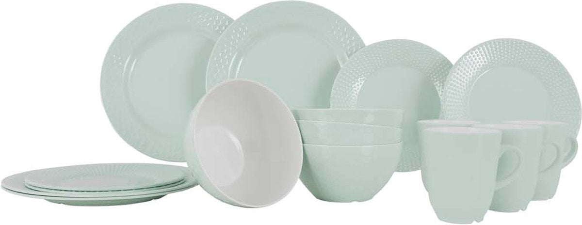 Stoviglie Gimex linea royal - pastello - menta - 16 pezzi