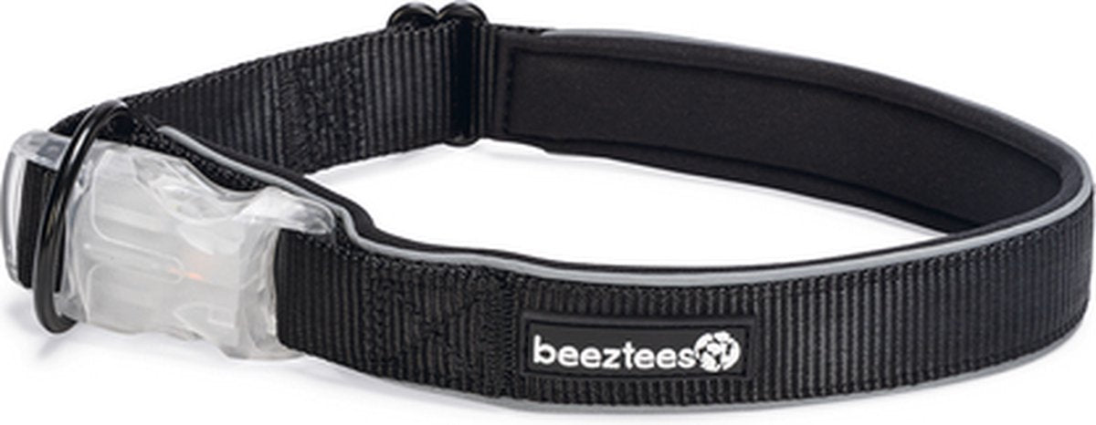 Equipaggiamento di sicurezza Beeztees parinca - collare per cani - LED - nylon - nero - 50-55x2,5 cm
