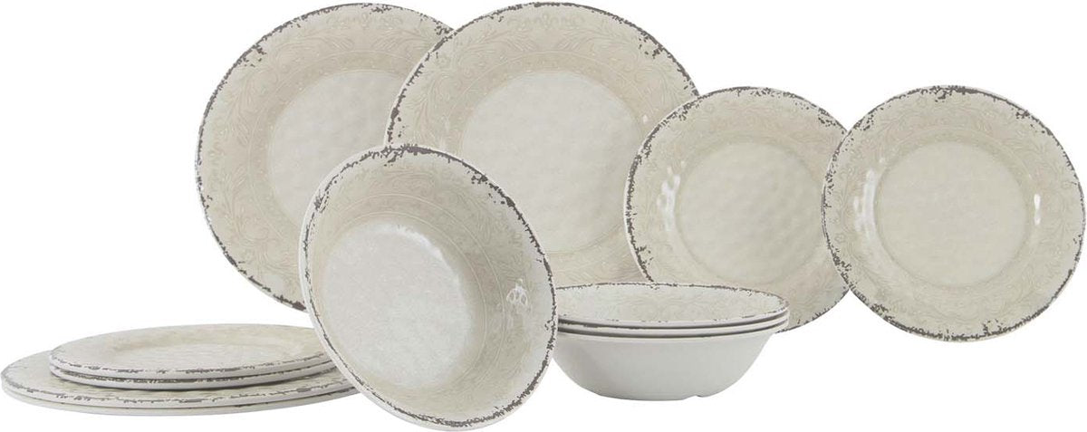 Gimex - stone line - servies - sand - 12-delig