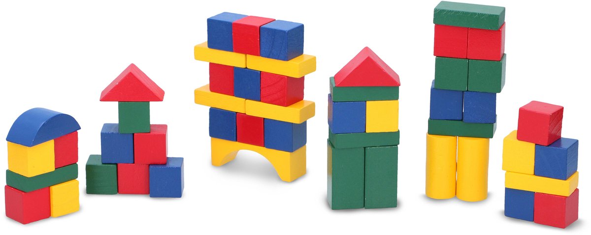 Mattoncini per giocattoli in legno Marionette (50 pezzi)