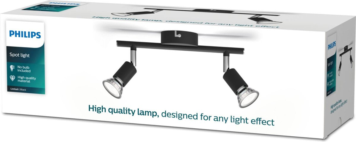 Philips LED Philips Limali Foco de superficie - 2 luces - negro