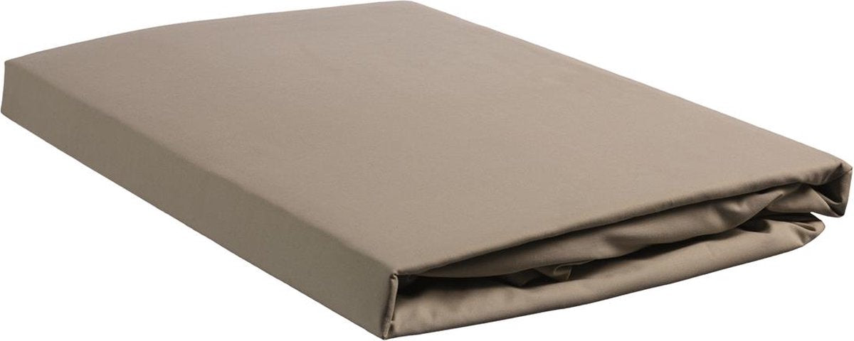 Beddinghouse - cotone percalle - lenzuolo con angoli topper - 140x220 cm - tortora