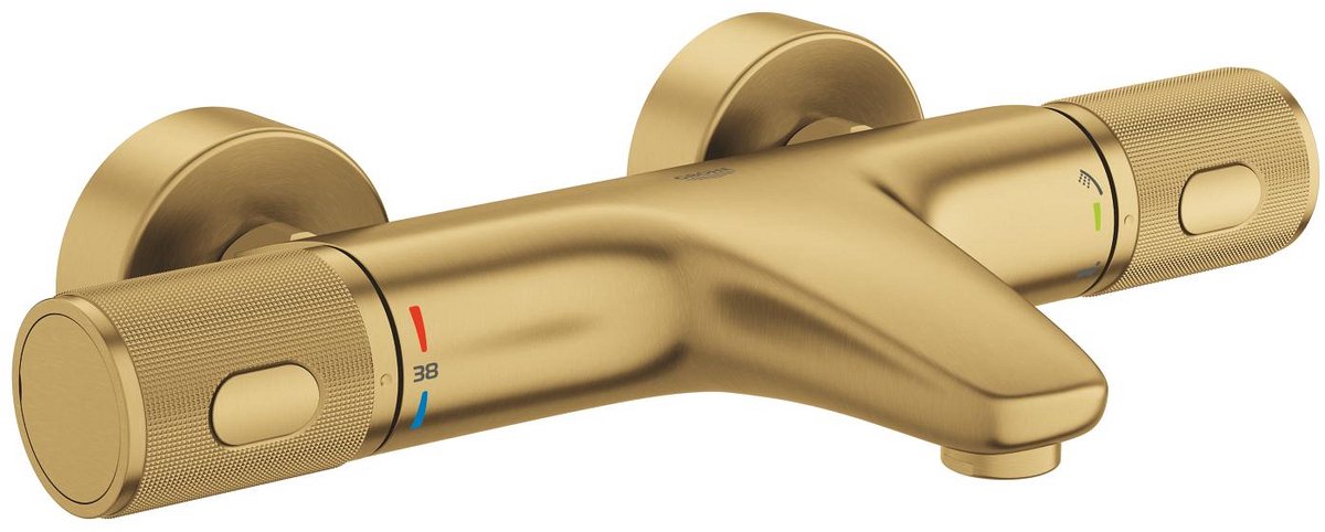 Rubinetto termostatico per vasca Grohe Precision Feel – 150 mm – CoolTouch – Turbostat – ProGrip – Spazzolato Cool Sunrise