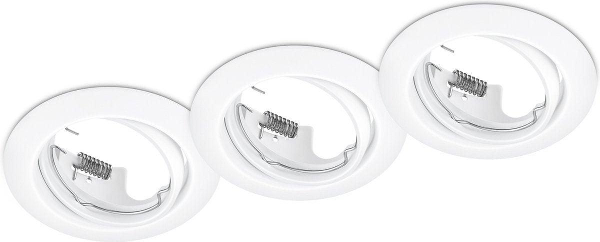 Trio jura - inbouwspot - wit mat - excl. 3x gu10 3 w - zwenkbaar - plafondbevestiging - rond
