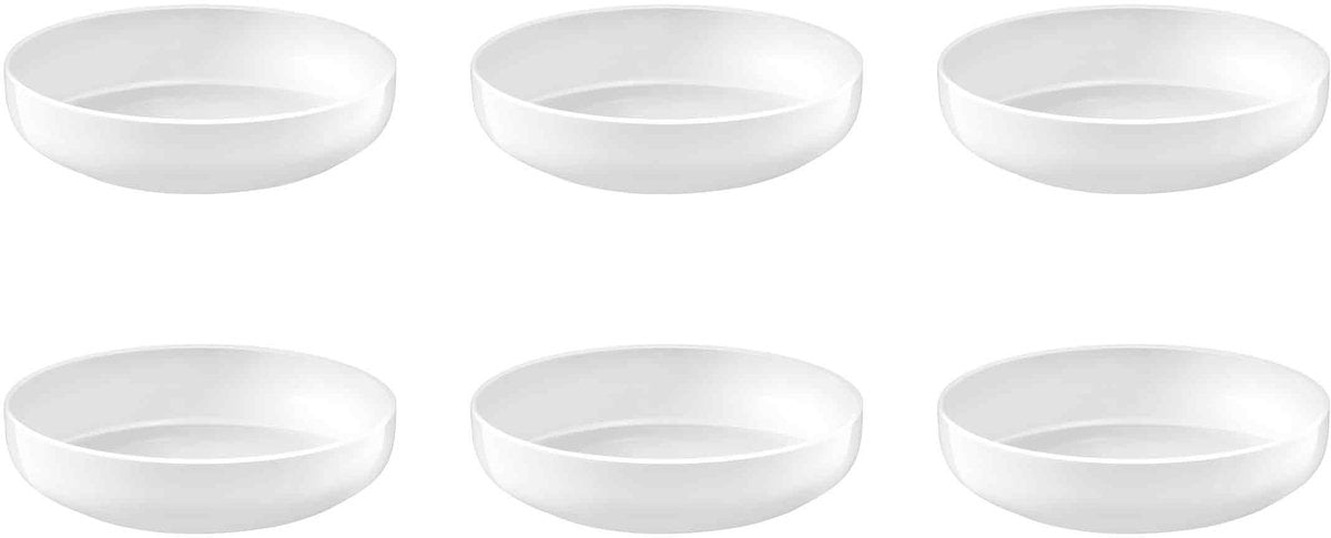 Medard de noblat - yaka bianco - piatto insalata e pasta 20 cm - 6 pezzi - porcellana