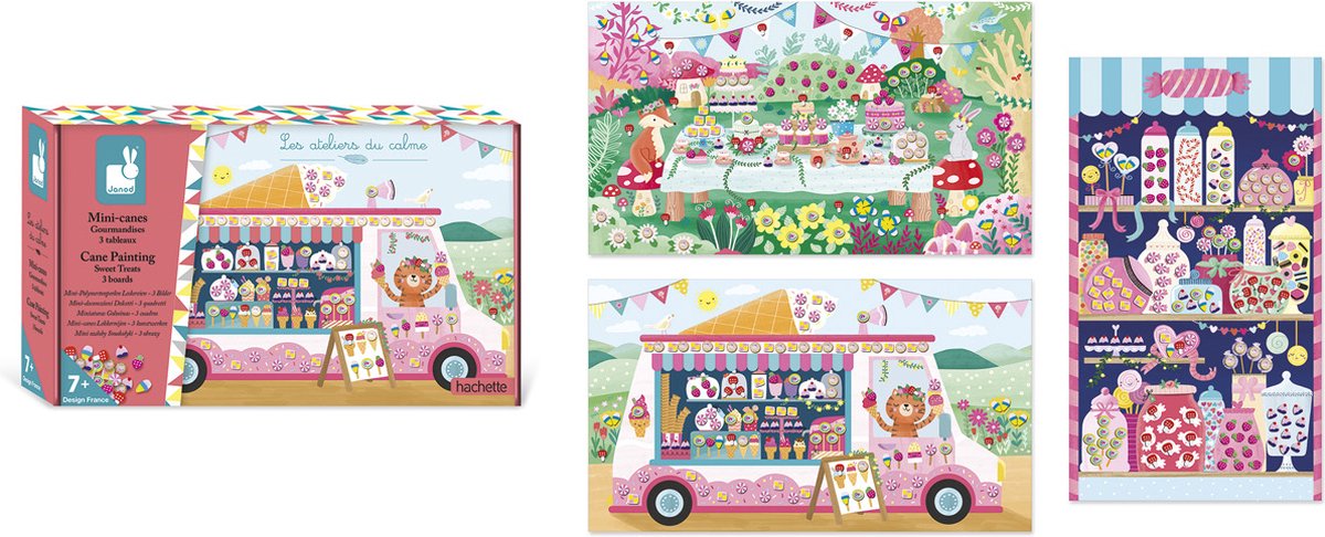 Janod - les ateliers du calme - delicias - 3 tarjetas para decorar con mini delicias