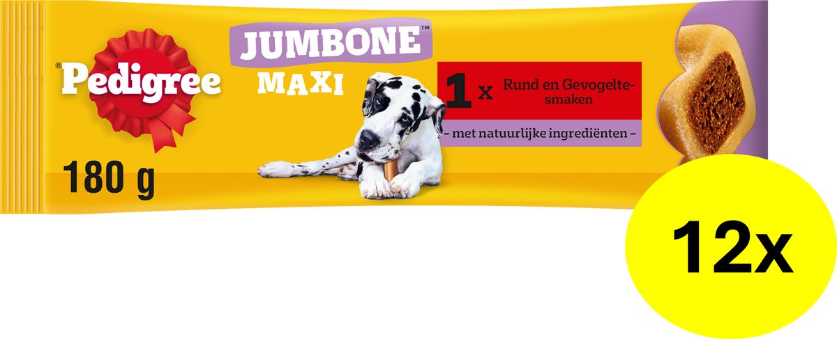 Snack per cani di razza - jumbone maxi - pollame di manzo - 12 pezzi