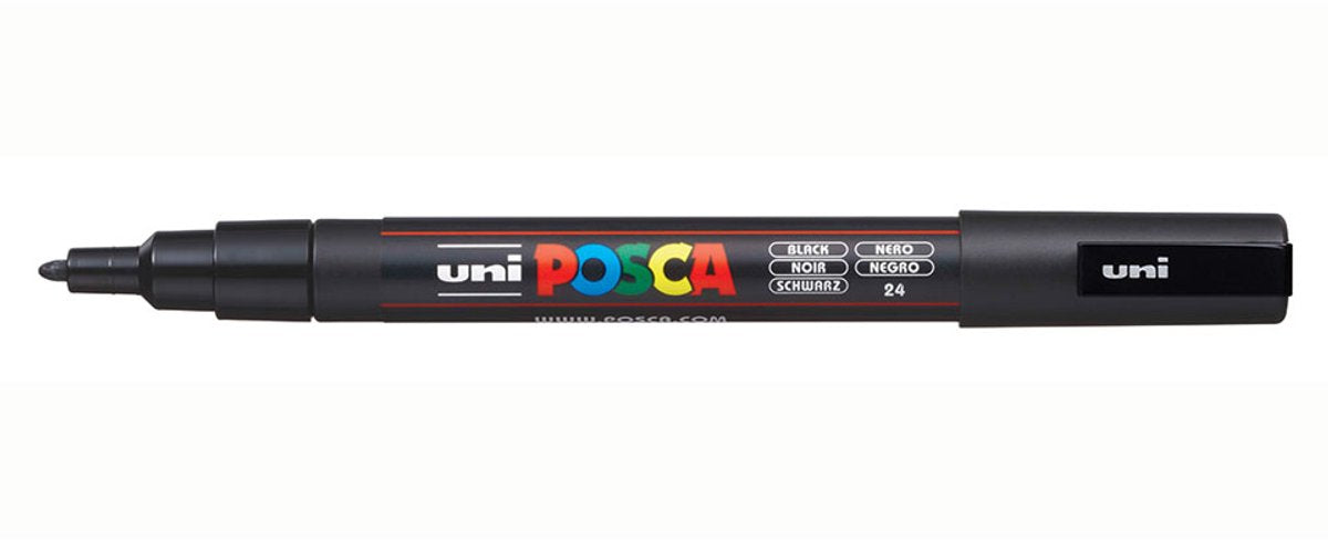 Evidenziatore Posca pc-3m nero (6 pezzi)