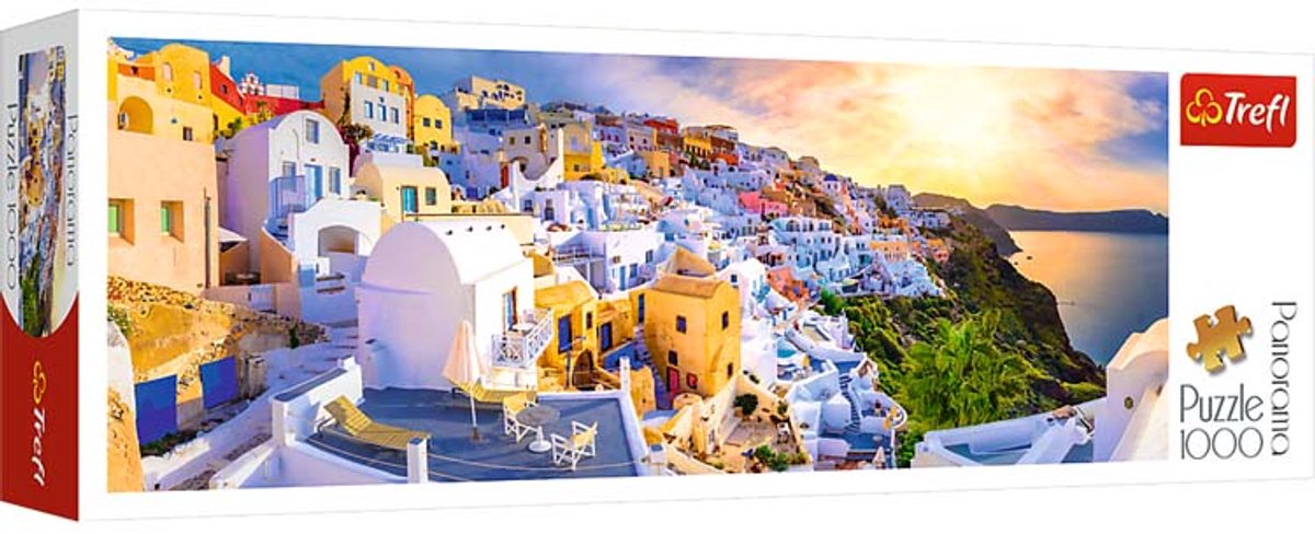 Puzzle Trefl - panorama tramonto santorini grecia 1000 pezzi.