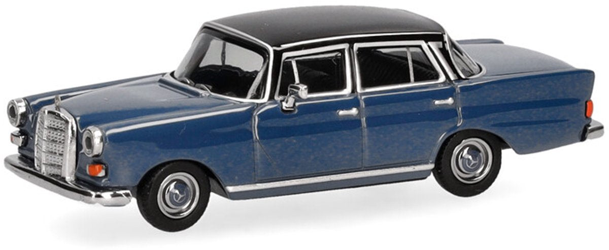 Herpa Mercedes Benz 200 heckflosse, blu nero metallizzato