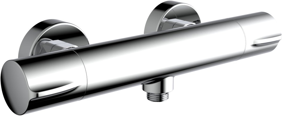 Plieger voda - termostato doccia con deviatore, raccordi e bocca girevole - centro-centro 15 cm - cromo