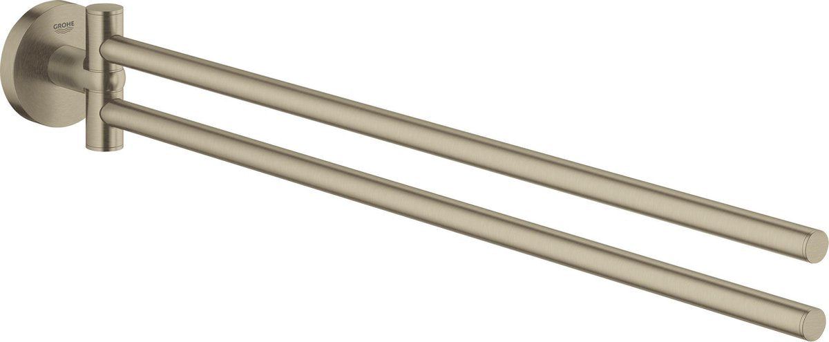 Toallero Grohe Essentials con dos brazos giratorios - níquel mate