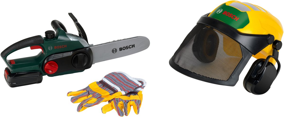Klein Toys - set operaio forestale Bosch - 52,4x20x34,9 cm - effetti luminosi e sonori - giallo verde