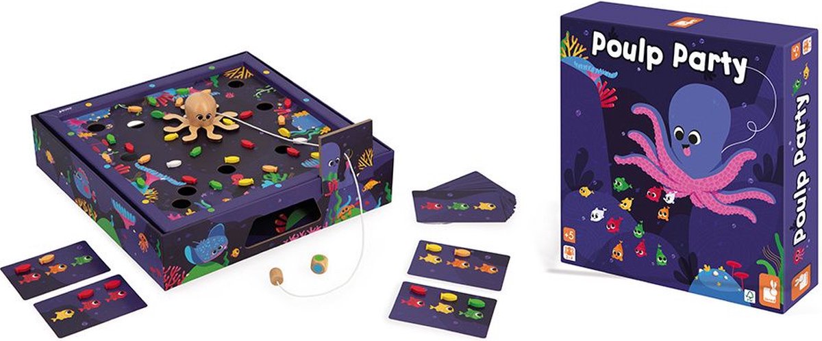 Janod - spel - poulp party - octopus visspel