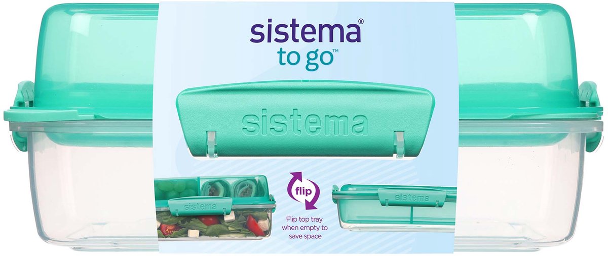 Sistema to go - portapranzo lunch stack - rettangolo 1,8 litri - rosa