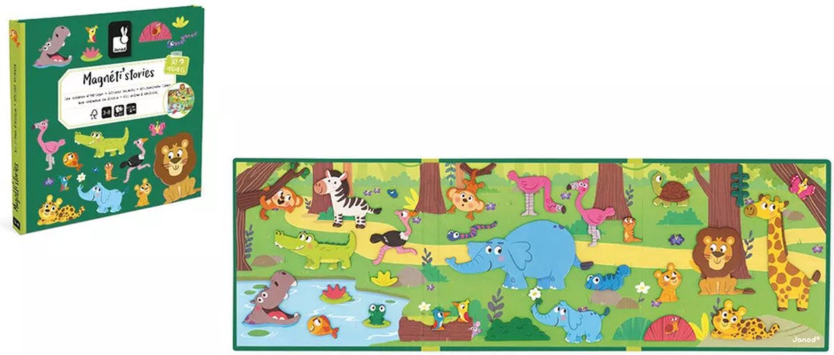 Janod - magneti stories - afrikaanse dieren – educatieve magneetset