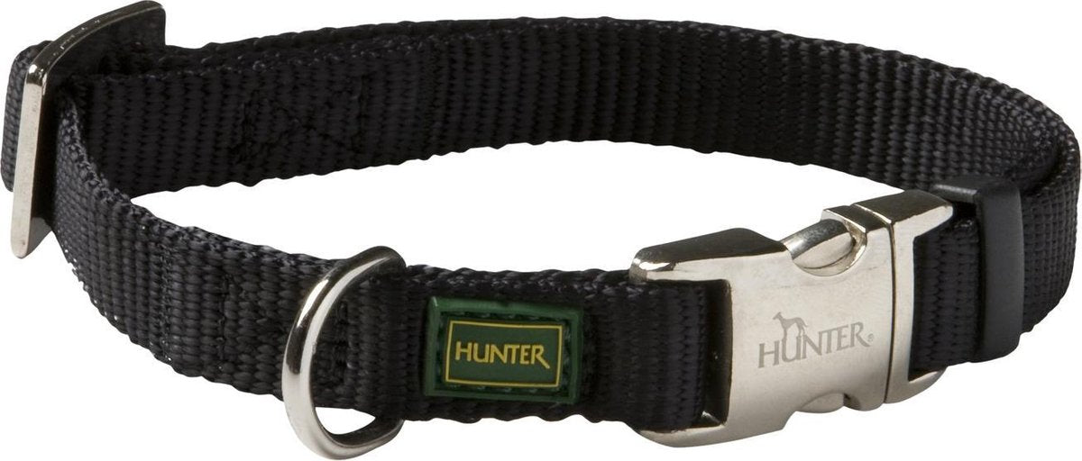 Hunter click collar alu nylon soft - negro - talla m 40-55 x 2 cm