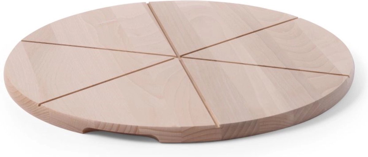 Tabla para pizza Hendi – madera de haya – con ranuras de corte – ø 400 mm