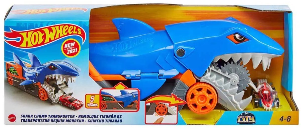 Hot wheels haaienoplegger speelset met 1 auto