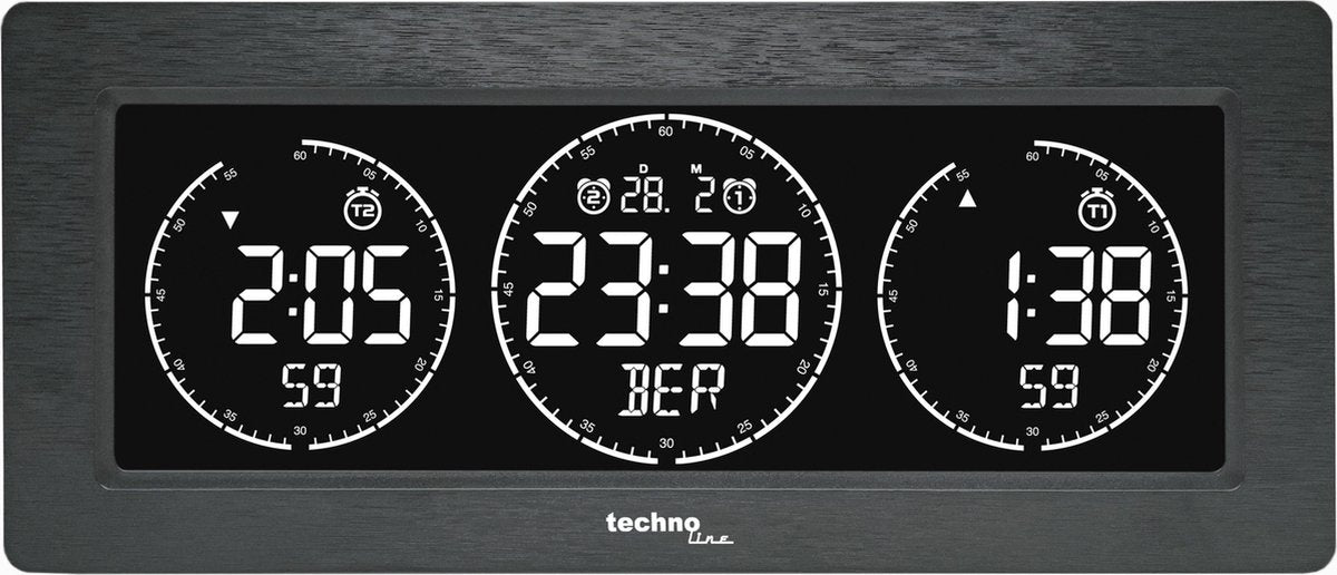 Technoline wereldklok wt 458 232x99x48mm zwart