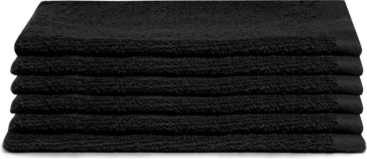 Seahorse pure - toallita - negra - juego de 6