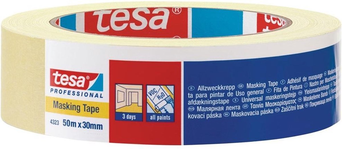 Tesa professional 1009782 - 4323 masking tape 50m x 30mm | 10 pieces
