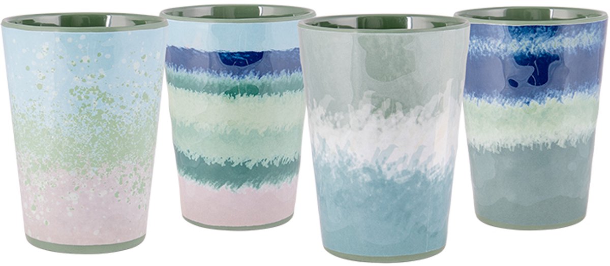Bo-camp - beker - halo - blauw groen - 4 stuks