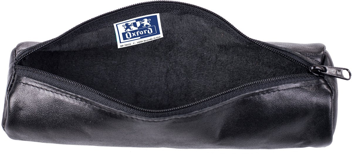 Estuche Oxford 22x6cm piel redondo negro