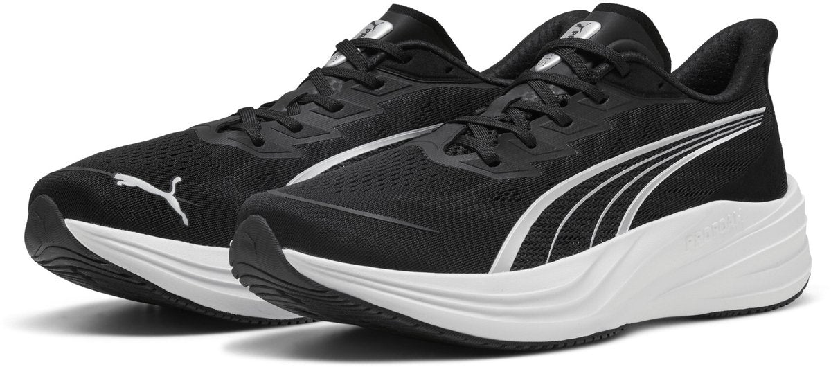 Puma darter pro 2 unisex sportschoenen - black- silver- white