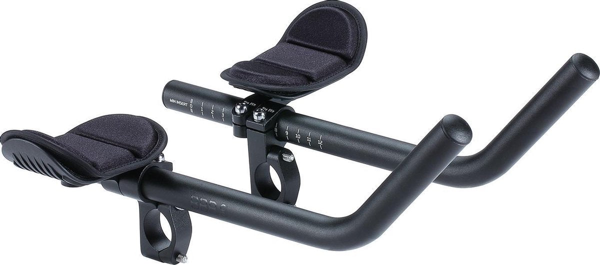 Bbb Cycling Bicicletta da corsa aerobar extra lunga - Manubrio reclinabile regolabile con bracciolo - Manubrio da cronometro - Manubrio da triathlon - Compatibile con manubri da bicicletta da 31,8 o 25,4 mm - Aeromax bhb-60