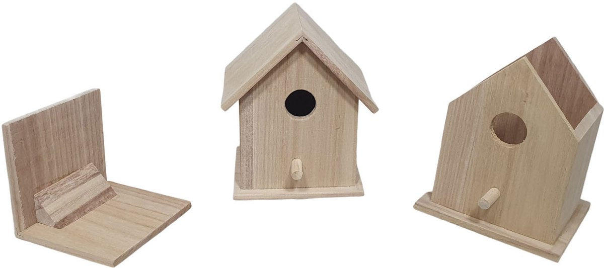 Cuadrona de la casa de pájaros de madera con techo extraíble
