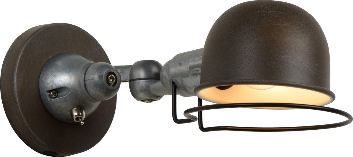 Lucide honore - wandlamp - 1xe14 - roest bruin