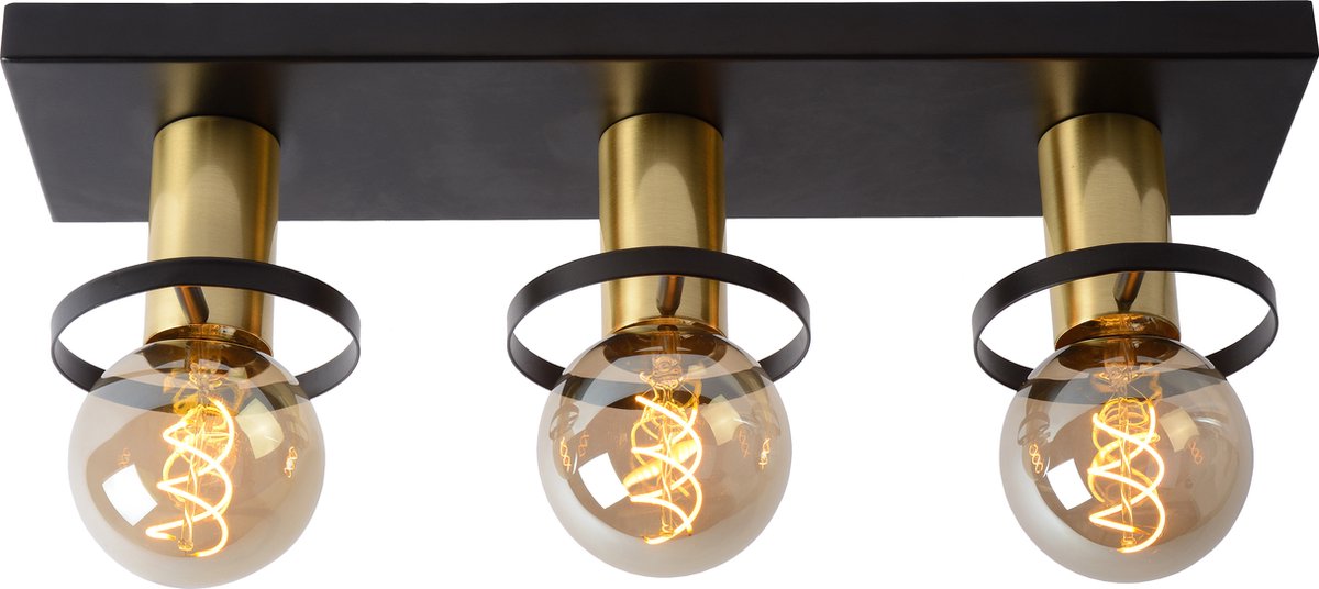 Lucide anaka - lampada da soffitto (lampada da soffitto) - 3xe27 - nero