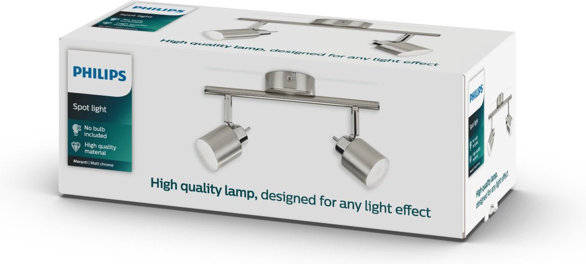 Philips LED Philips Meranti Foco de superficie - 2 luces - níquel