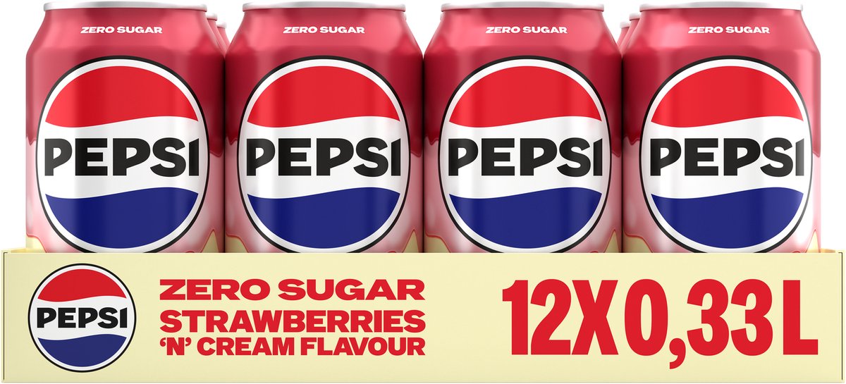 Dolcetti Pepsi - crema di fragole - 12 x 330 ml - vassoio
