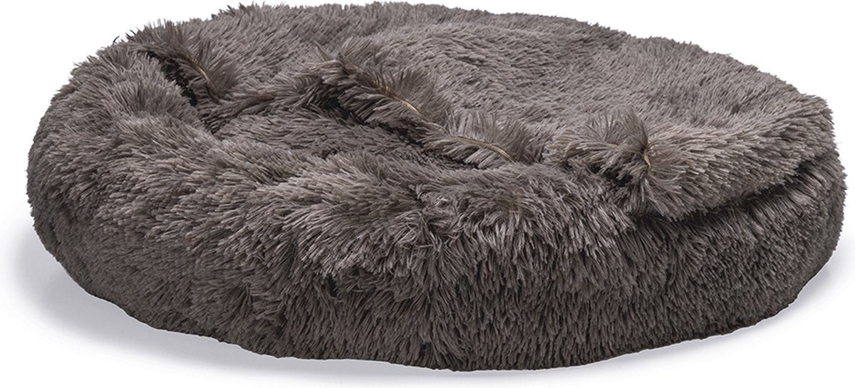 Beeztees yala - cama para perros - felpa - marrón - dia. 80cm