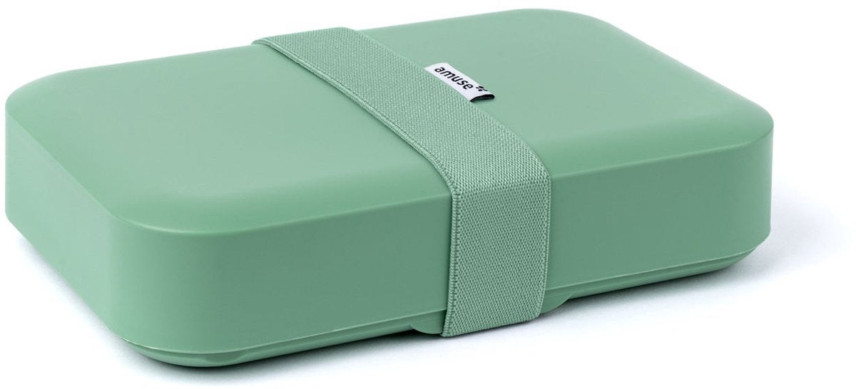 Amuse Lunch Box grande salvia - portapane con elastico - portapane - regolabile in altezza - senza BPA - verde - 900ml
