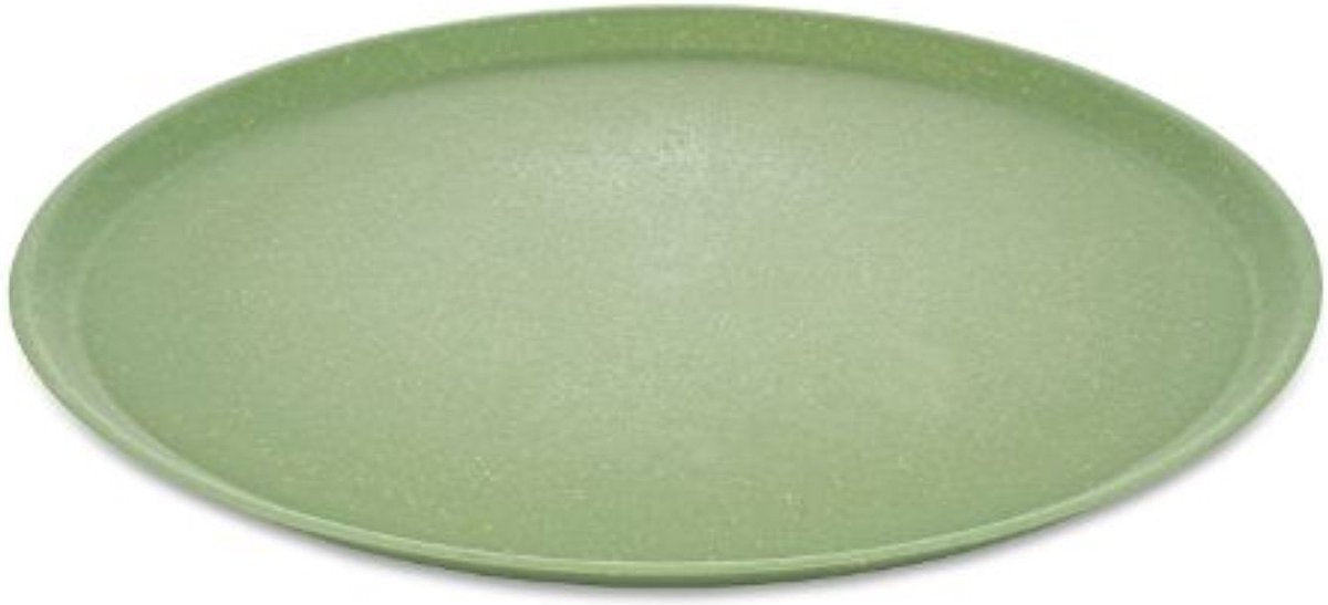 Koziol rond bord, 25.5 cm, set van 4, organic, blad groen - | connect plate