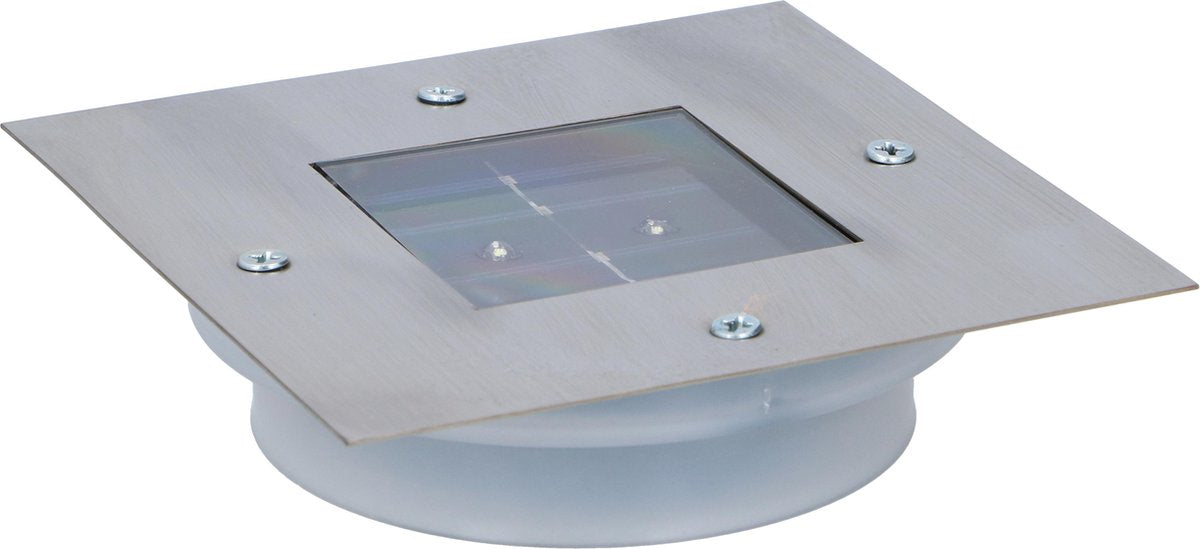 Faretto da terra Grundig - solare - acciaio inossidabile - 2 LED - quadrato