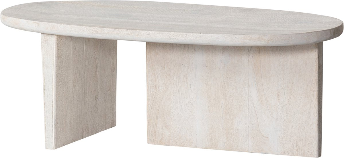 Mesa de centro con costura de madera - madera de mango - natural - 40x110x60